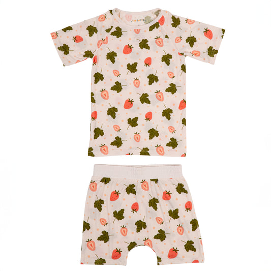 Short Sleeve Toddler Pyjamas Strawberry Fields