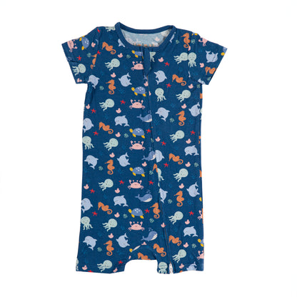 Short Sleeve Zipper Under The Sea